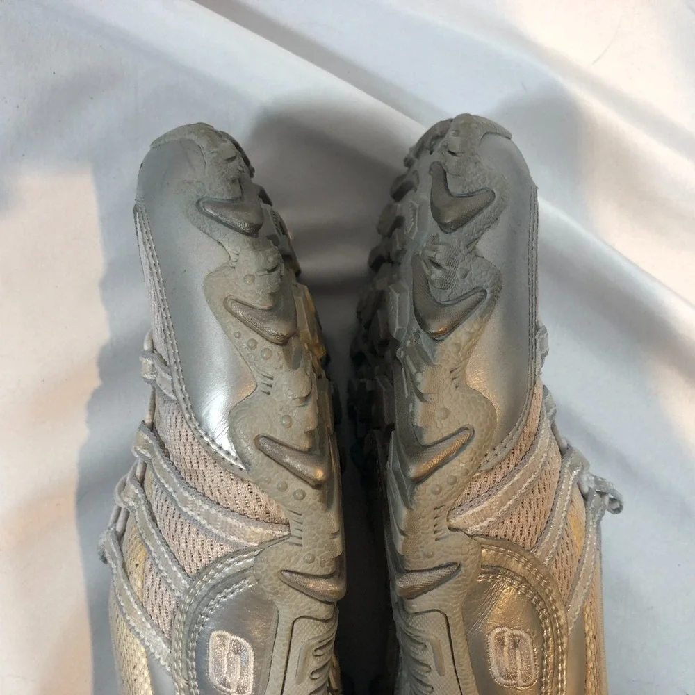 Skechers Bikers Step-Up SN21213 Slip On Leather Silver Shoes Womens US 8 EU 39‎